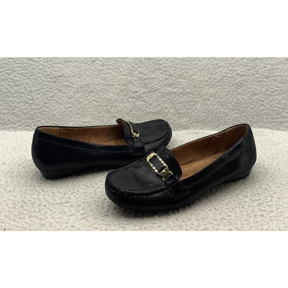 Naturalizer Gallop Loafers Womens 7M Shiny Black N5 Comfort Dressy Classy Office - Picture 1 of 8
